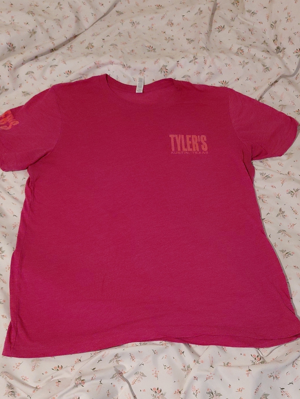 Bella Canvas Hot Pink Short-Sleeve Tee with Subtle Chest Print